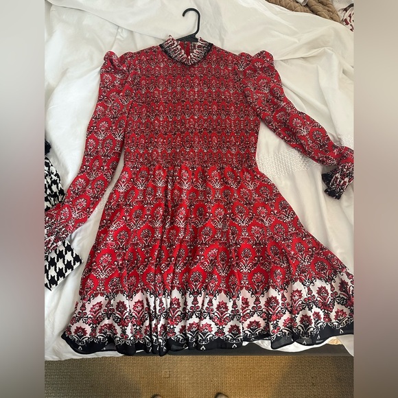 Alice + Olivia Red and Black Midi Dress - Picture 4 of 4